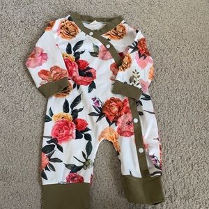 Floral baby kimono onesie